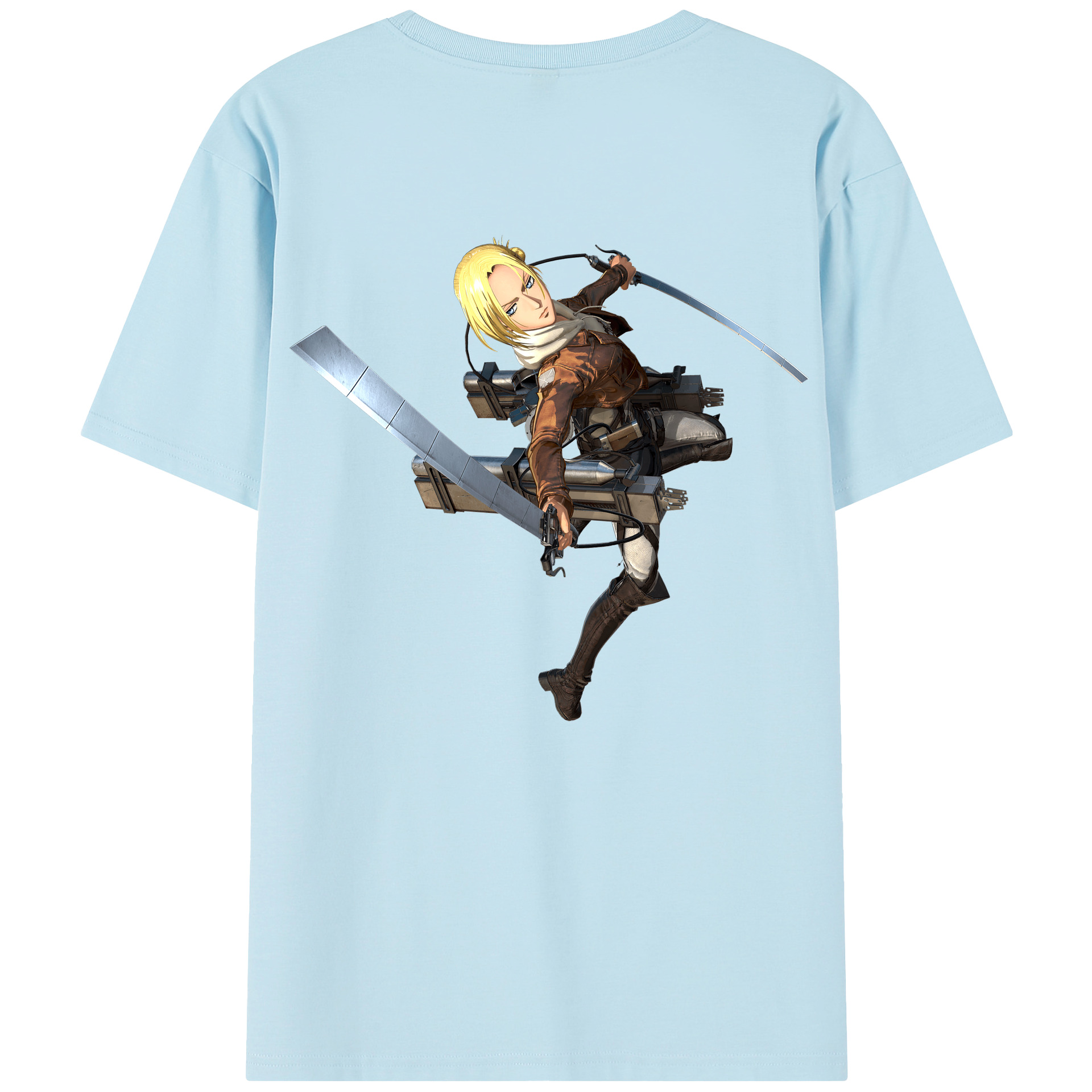 （画像用） 進撃の巨人 アニ・レオンハート Attack on Titan Annie Leonhart 綿100％半袖Tシャツ（背面プリント）
